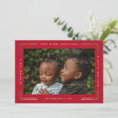 ホイルモダンメリークリスマスフォトカード1枚写真 カード (スタンド正面)