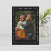 ホイルモダンメリークリスマスフォトカード1枚写真 カード (スタンド正面)