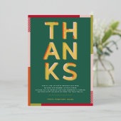 ホイルモダン感謝してい企業のホリデーカード 箔シーズンカード (立ち正面)