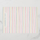 ホイルリトルハート文房具ノートカード – 青 箔招待状ポストカード (裏面)