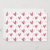 ホイルレッドピンクハートパターンバレンタインフォトカード 招待状 (裏面)