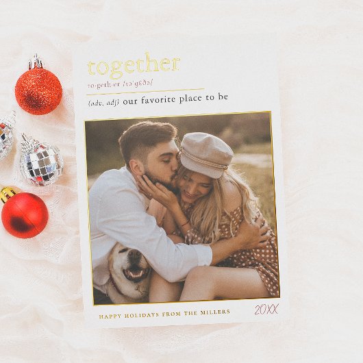 ホイル一緒に辞書クリスマスホリデーフォト 箔シーズンカード