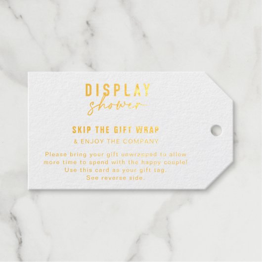 ホイル付きシャワーインサートとギフトラベルを表示 ギフトタグ (正面 (横))