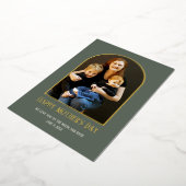 ホイル付き母の日フォトカ実在ード 箔招待状 (回転した状態)