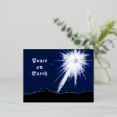 ホイル付きPeace on Earthクリスマスポストカード 箔シーズンポストカード (立ち正面)