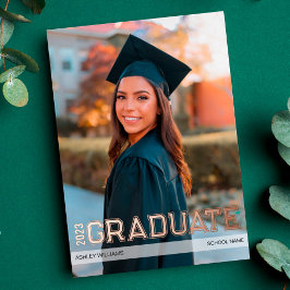 ホイル卒業発表大学ハイスクール 箔招待状