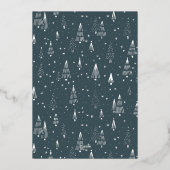 ホイル喜ばしいブラシ付きスクリプトファミリーフォトホリデー 箔シーズンカード (裏面)