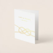 ホイル図解入りの、写真付きのノット航海のサンキューカード 箔カード (正面)