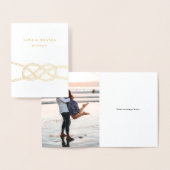 ホイル図解入りの、写真付きのノット航海のサンキューカード 箔カード (ディスプレー)