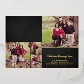 ホイル実在クリスチャン聖句クリスマスフォト 箔シーズンカード (正面)