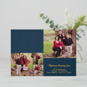 ホイル実在クリスチャン聖句ブルークリスマス写真 箔シーズンカード (立ち正面)