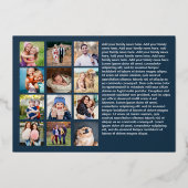 ホイル実在クリスチャン聖句ブルークリスマス写真 箔シーズンカード (裏面)