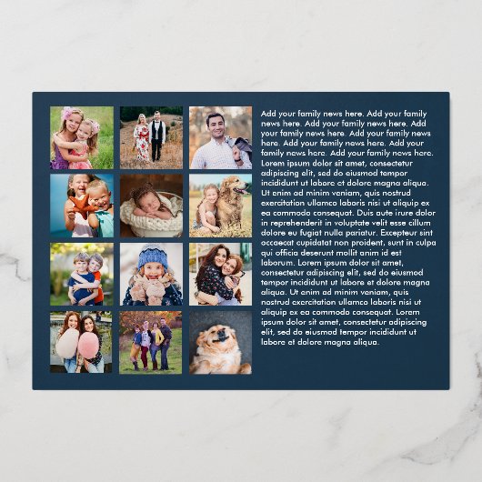 ホイル実在クリスチャン聖句ブルークリスマス写真 箔シーズンカード (裏面)