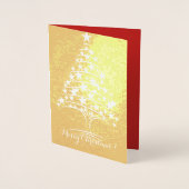 ホイル実在クリスマスツリーオブスターズホリデーグリーティング 箔カード (正面)