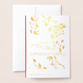 ホイル実在クリスマスツリーオブスターズホリデーグリーティング 箔カード (裏面封筒付き)