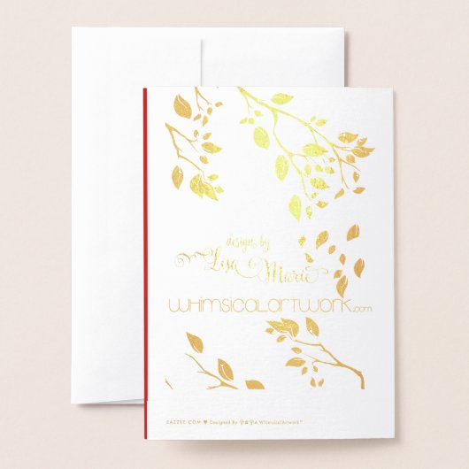 ホイル実在クリスマスツリーオブスターズホリデーグリーティング 箔カード (裏面封筒付き)