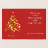 ホイル実在クリスマスツリーオブスターズホリデーグリーティング 箔カード (内部)