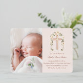 ホイル実在クロスバプテスマ招待状ホイル招待状 箔招待状 (立ち正面)