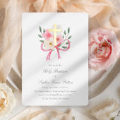 ホイル実在クロスバプテスマ招待状 箔招待状