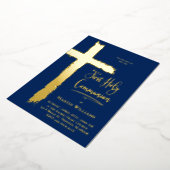 ホイル実在クロスファースト聖餐式 箔招待状 (回転した状態)