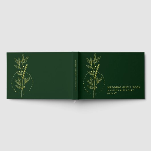ホイル実在グエレガントリーンボホフローラ結婚ズ ゲストブック (全面)