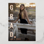 ホイル実在グラード卒業写真の発表 箔招待状 (正面)