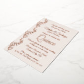 ホイル実在シャンパンピンクツインズクリン招待状 箔シーズンカード (回転した状態)