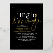 ホイル実在ジングル&ミングル企業のホリデーパーティー 箔招待状 (正面)