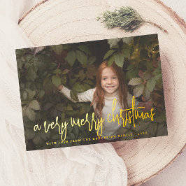 ホイル実在ススクリプト&スタークリスマスホリデーフォト 箔シーズンカード