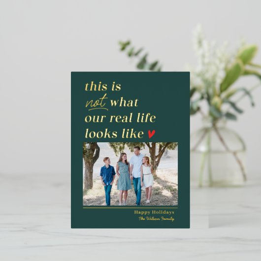 ホイル実在ス・クリスマス・ホリデー写真はがき 箔シーズンポストカード (立ち正面)