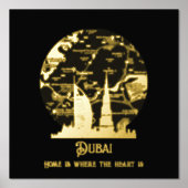 ホイル実在ドバイ通りマップカスタムプリントArt Foil 箔ポスター (正面)