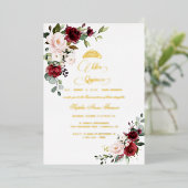 ホイル実在バルガンディフローラミクインスキンセアニラ 箔招待状 (立ち正面)