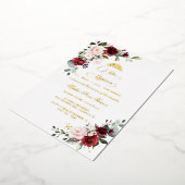 ホイル実在バルガンディフローラミクインスキンセアニラ 箔招待状 (回転した状態)