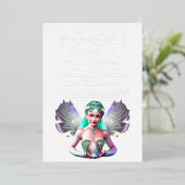 ホイル実在フェアリー姫の虹色の翼 箔招待状 (立ち正面)