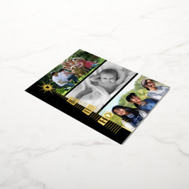 ホイル実在ホホホホホホクリスマスツリーカスタム写真 箔シーズンポストカード