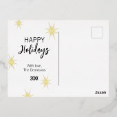 ホイル実在ホホホホホホクリスマスツリーカスタム写真 箔シーズンポストカード (裏面)