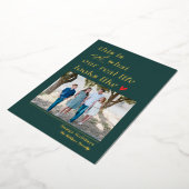 ホイル実在ホリーフォトカードクリスマスカードを取得 箔シーズンカード (回転した状態)