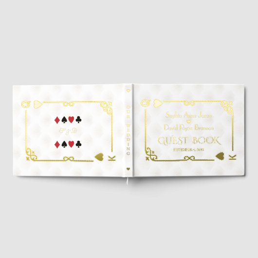 ホイル実在ホワイトカジノラスベガストランプのポーカー結婚ズ ゲストブック (全面)