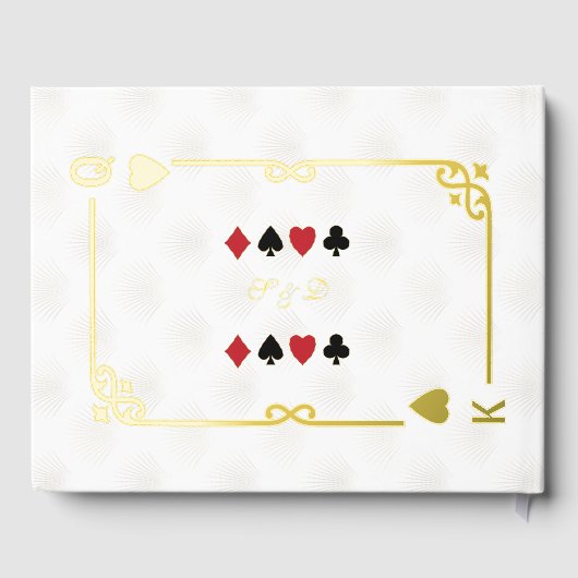 ホイル実在ホワイトカジノラスベガストランプのポーカー結婚ズ ゲストブック (裏面)