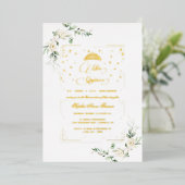 ホイル実在ホワイトフローラミクリンスキンセアニラ 箔招待状 (立ち正面)