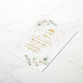 ホイル実在ホワイトフローラミクリンスキンセアニラ 箔招待状 (回転した状態)