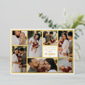 ホイル実在ボホクリスマス7フォトコラージホリデー 箔シーズンカード (立ち正面)