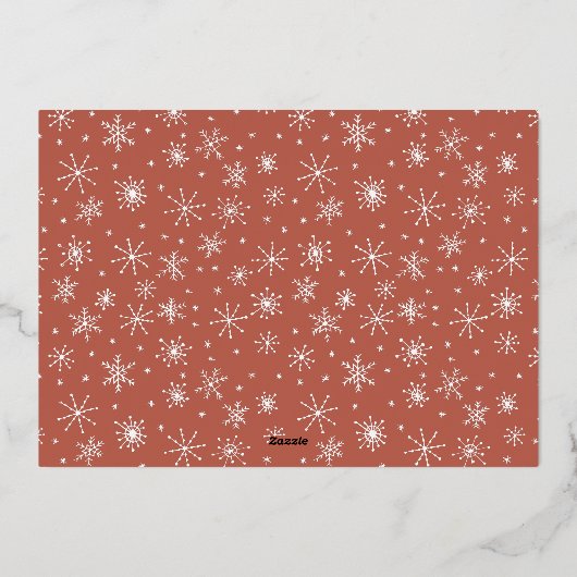 ホイル実在ボホクリスマス7フォトコラージホリデー 箔シーズンカード (裏面)