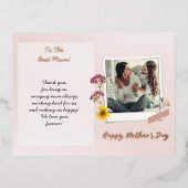 ホイル実在マザーの日フォトブラシ付きスクリプト 箔シーズンポストカード (正面)