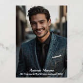 ホイル実在ミニマルなページアンプロモオートグラフカード 箔招待状 (正面)