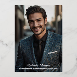 ホイル実在ミニマルなページアンプロモオートグラフカード 箔招待状