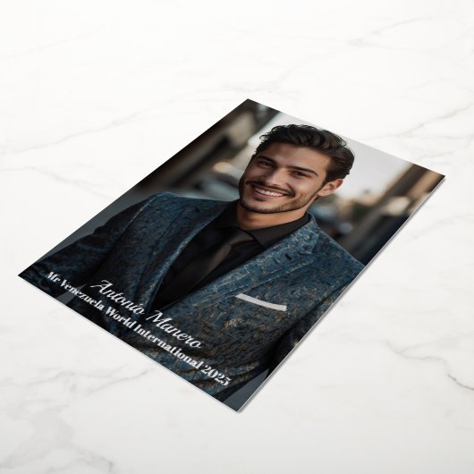 ホイル実在ミニマルなページアンプロモオートグラフカード 箔招待状 (回転した状態)