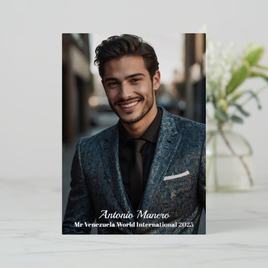 ホイル実在ミニマルなページアンプロモオートグラフカード 箔招待状 (立ち正面)