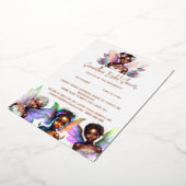 ホイル実在メイン妖精バラ金ゴールドラグジュアリーglam 箔招待状 (回転した状態)