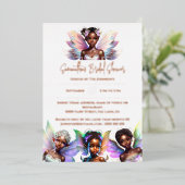 ホイル実在メイン妖精バラ金ゴールドラグジュアリーglam 箔招待状 (立ち正面)